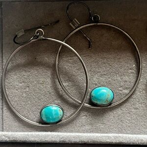Native Stamped Sterling Hoops